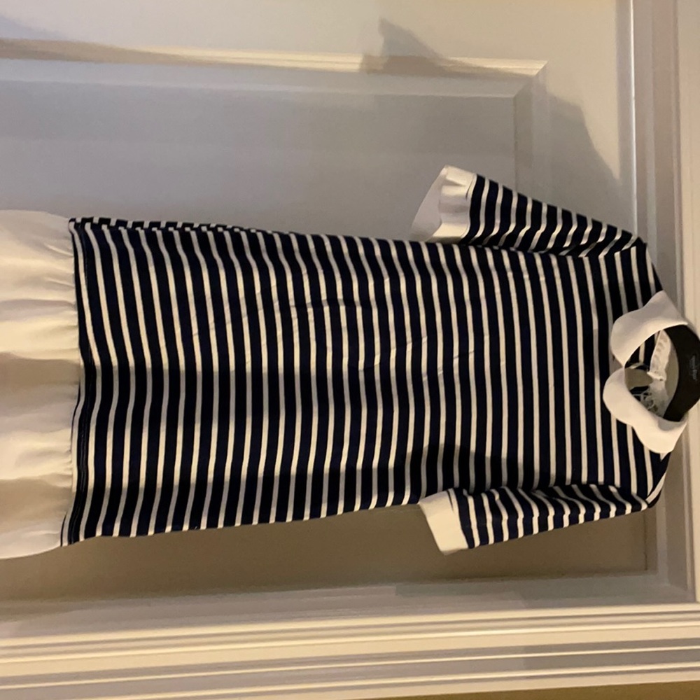 Blue and white stripe dress